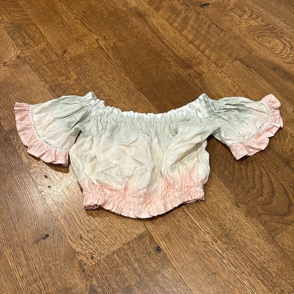 Vintage Havana Girls Top Green and Pink Size Medium